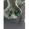 925 Sterling Silver Turquoise Earrings Length 0.50 Inch