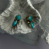 925 Sterling Silver Turquoise Earrings Length 0.50 Inch