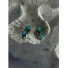 925 Sterling Silver Turquoise Earrings Length 0.50 Inch