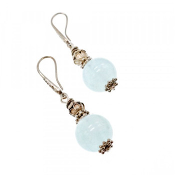 Vintage 925 Sterling Silver Agate Earrings
