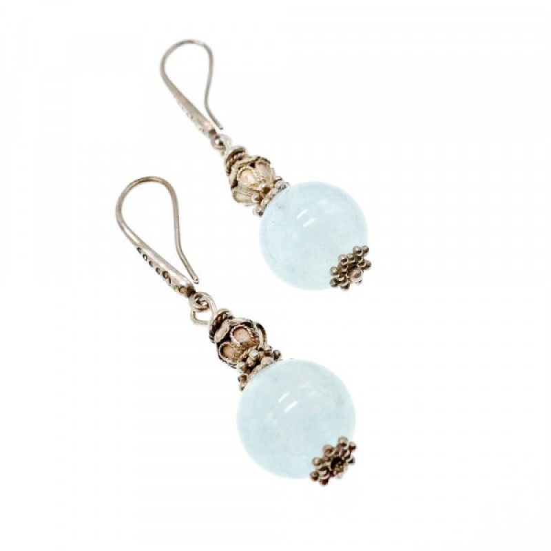 Vintage 925 Sterling Silver Agate Earrings