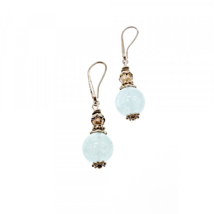 Vintage 925 Sterling Silver Agate Earrings