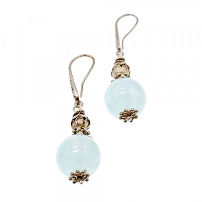 Vintage 925 Sterling Silver Agate Earrings