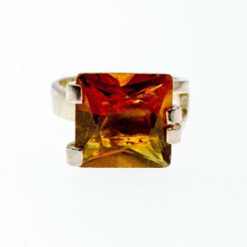 Vintage 925 Sterling Silver Heliodor Ring Size 6.75