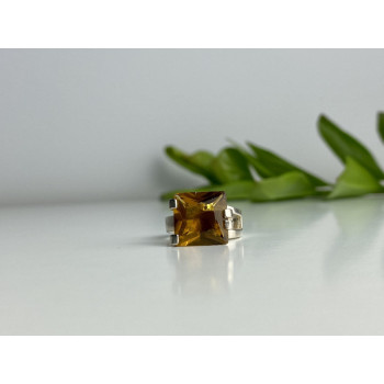 Vintage 925 Sterling Silver Heliodor Ring Size 6.75