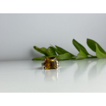 Vintage 925 Sterling Silver Heliodor Ring Size 6.75