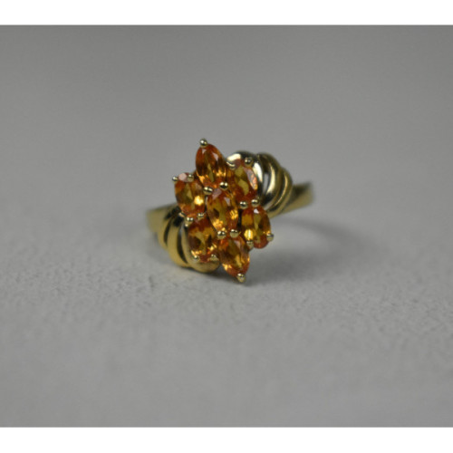 925 Sterling Silver Gold Plated Heliodor Ring Size 6.75