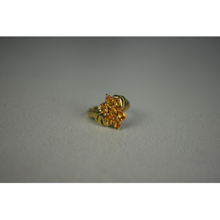 925 Sterling Silver Gold Plated Heliodor Ring Size 6.75