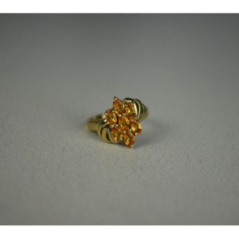 925 Sterling Silver Gold Plated Heliodor Ring Size 6.75