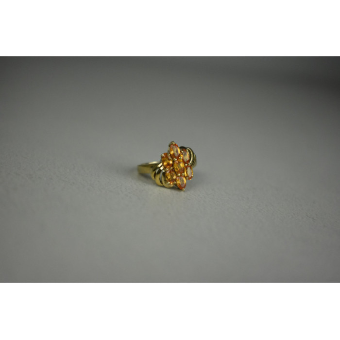 925 Sterling Silver Gold Plated Heliodor Ring Size 6.75