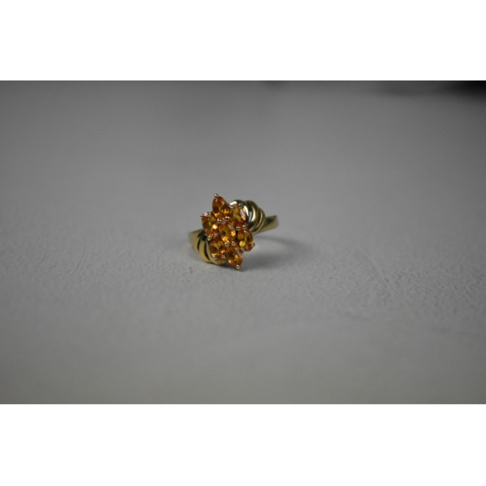 925 Sterling Silver Gold Plated Heliodor Ring Size 6.75
