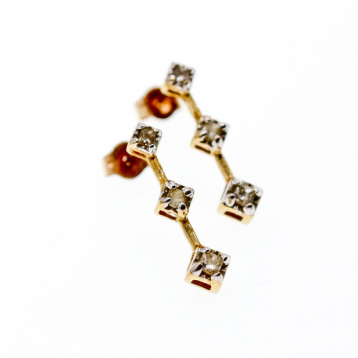 10K Yellow Gold Diamonds Earrings