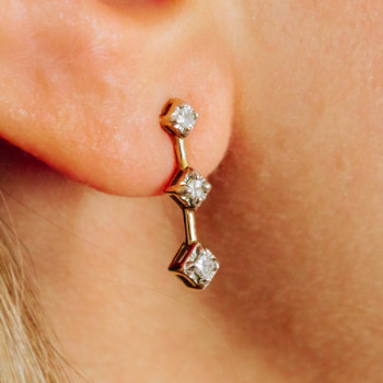 10K Yellow Gold Diamonds Earrings
