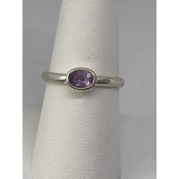 925 Sterling Silver With Amethyst Ring Size 8