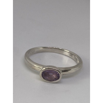 925 Sterling Silver With Amethyst Ring Size 8