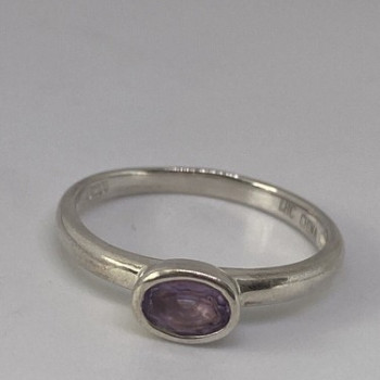 925 Sterling Silver Amethyst Ring Size 8