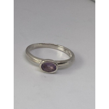 925 Sterling Silver With Amethyst Ring Size 8