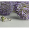 925 Sterling Silver Peridot & CZ Ring Size 7