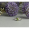 925 Sterling Silver Peridot & CZ Ring Size 7