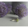 925 Sterling Silver Peridot & CZ Ring Size 7