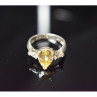 925 Sterling Silver Yellow CZ Ring Size 10.5