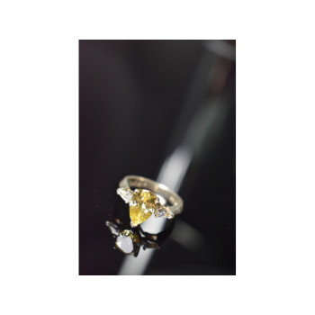 925 STERLING SILVER YELLOW CZ RING SIZE 10.5