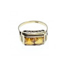14K WHITE GOLD HESSONITE RING SIZE 7
