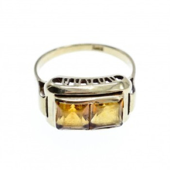 14K White Gold Hessonite Ring Size 7