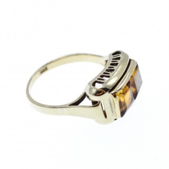 14K White Gold Hessonite Ring Size 7