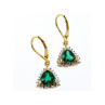 925 Sterling Silver Gold Plated Emerald Earrings
