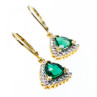 925 Sterling Silver Gold Plated Emerald Earrings