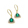 925 Sterling Silver Gold Plated Emerald Earrings