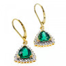 925 Sterling Silver Gold Plated Emerald Earrings