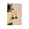 925 Sterling Silver Gold Plated Emerald Earrings