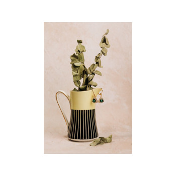 925 Sterling Silver Gold Plated Emerald Earrings