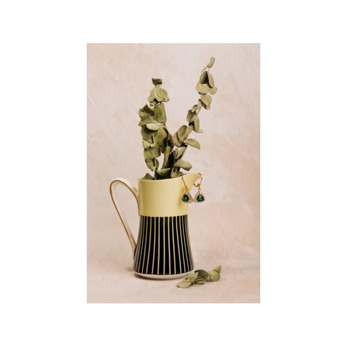 925 Sterling Silver Gold Plated Emerald Earrings