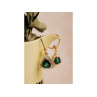 925 Sterling Silver Gold Plated Emerald Earrings