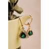925 Sterling Silver Gold Plated Emerald Earrings