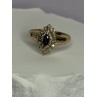 14K YELLOW GOLD SAPPHIRE & DIAMONDS RING SIZE 9