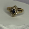 14K Yellow Gold Sapphire & Diamonds Ring Size 9