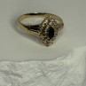 14K Yellow Gold Sapphire & Diamonds Ring Size 9