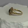 14K Yellow Gold Sapphire & Diamonds Ring Size 9