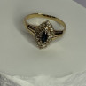 14K Yellow Gold Sapphire & Diamonds Ring Size 9