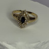 14K Yellow Gold Sapphire & Diamonds Ring Size 9