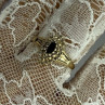 14K Yellow Gold Sapphire & Diamonds Ring Size 9