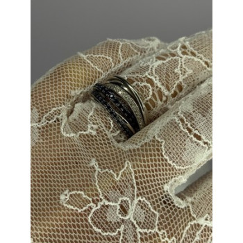 14K WHITE GOLD SAPPHIRE & DIAMONDS RING SIZE 8