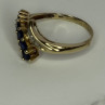10K Yellow Gold Blue Topaz & White Topaz Ring Size 8