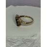 10K YELLOW GOLD BLUE TOPAZ & WHITE TOPAZ RING SIZE 8