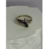 10K YELLOW GOLD BLUE TOPAZ & WHITE TOPAZ RING SIZE 8