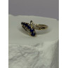 10K YELLOW GOLD BLUE TOPAZ & WHITE TOPAZ RING SIZE 8